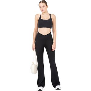 Custom Active High Waist Crossover <b>Flare</b> <b>Leggings</b> For Women Buttery Soft Yoga Pants V Shape Waistband No Side Seam - Product Image 5