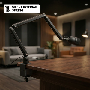 Bras de microphone professionnel silencieux à ressort interne, support de micro de studio pour podcast, bras articulé robuste pour Shure SM7B <span class=keywords><strong>Blue</strong></span> <span class=keywords><strong>Yeti</strong></span> - Product Image 1