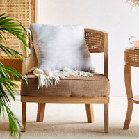 Chaise de salon en bois massif tissé en rotin fait main, mobilier de maison moderne