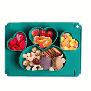 Venta Directa de Fábrica: Set de Alimentación de Silicona para Niños, Plato y Tazón con Succión Antideslizante Integrado, Platos Compartimentados para Bebés - Product Image 1