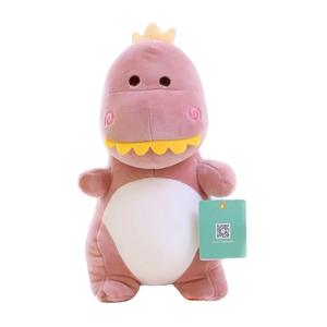 Peluche de Tiranosaurio <span class=keywords><strong>Rex</strong></span> con Corona, Juguete de Peluche de Dinosaurio Pequeño y Almohada para Niños, Relleno de PP con Forro de Malla - Product Image 1