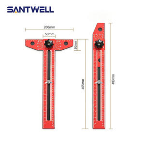 Règle en T en aluminium robuste pour le travail du bois, règle d'angle combinée réglable de 40 cm avec fonction de marquage parallèle - Product Image 2