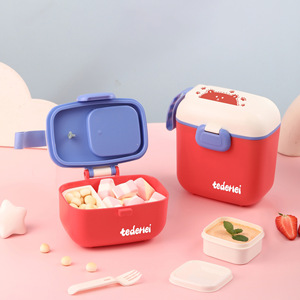 Tedermei Baby Food Container <b>Large</b> Square Airtight Portable For Travel With Divider 0-12 Months - Product Image 3