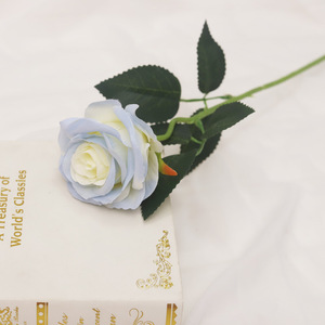 Ramo de Rosas Azules Artificiales de Seda, Alta Simulación, Decoración para Bodas y Hogar - Product Image 6