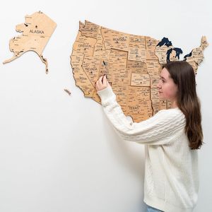 Hot Sale US <b>Wooden</b> Wall Map Laser Cut Engraving 3D World Map Home Wall Decor Map of Unite States for Home Wall Decoration - Product Image 6