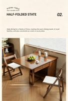 Table à manger multifonctionnelle en bois massif pour la maison, rétractable et pliable 	   Meubles de salon Meubles de salle à manger