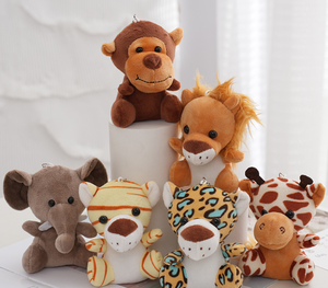 Llavero de Peluche de Animales de la Selva al por Mayor - Llavero Kawaii de Mono, Tigre, León y Elefante, Juguete de Peluche Suave para Promoción - Product Image 1