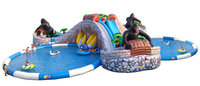 Alliance vente d'usine pvc extérieur location commerciale parc aquatique gonflable Gorilla avec lit pour enfants et adultes à vendre