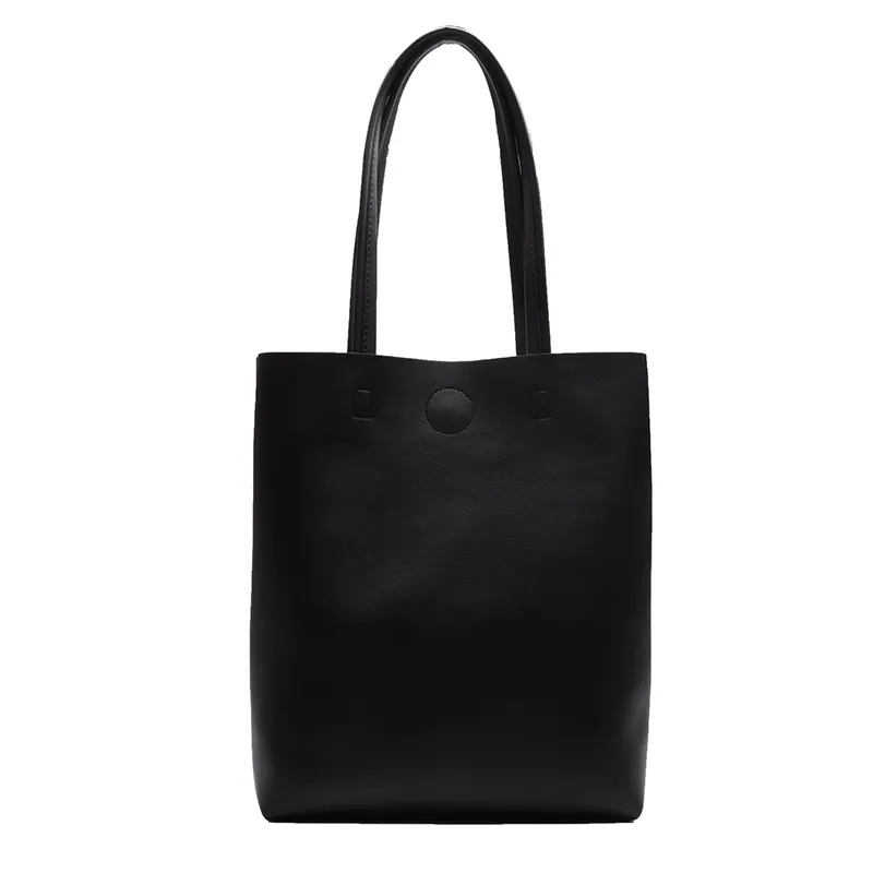 حقيبة يد نسائية مصنوعة من الجلد الصناعي ونسيج من البولي يوريثان بحجم 32 × 33 × 5 سم مطبوع عليها شعار مُخصص