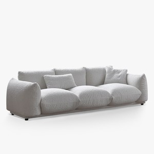 Ensemble de canapés modernes au design minimaliste italien, canapé <span class=keywords><strong>3</strong></span> places pour le salon, canapé une place en tissu blanc - Product Image 5