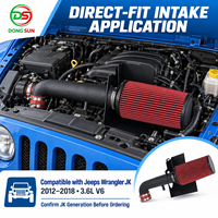 Kit d'admission d'air froid haute performance 3 pouces avec filtre et bouclier thermique compatible avec les Jeep Wrangler JK 2012-2018 3.6L V6 OEM/ODM