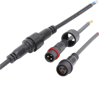 Connecteur étanche en PVC à injection mâle femelle IP65 2PIN connecteur M16 connecteur LED surmoulé pour éclairage extérieur