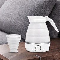 Bouilloire électrique portable pliable en PP de qualité alimentaire avec contrôle de température par bouton, idéale pour faire bouillir l'eau - Meilleure vente