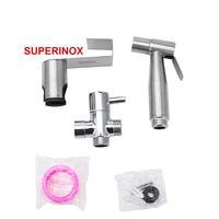 Ensemble de douche SUPERINOX avec tête de pulvérisation et tuyau en acier inoxydable 304 pour l'hygiène musulmane