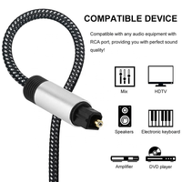 Câble audio numérique optique coaxial Toslink, connecteur plaqué or, gaine en PVC tressée, longueur personnalisable, pour projecteur et usage domestique