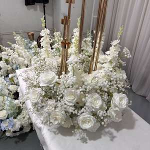 IFG Meilleures ventes Bouquet de fleurs artificielles luxuriantes fait main de 60 cm de diamètre pour mariages et événements - Product Image 5
