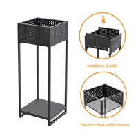 WIREKING – présentoir de plantes en pot pour l'intérieur et l'extérieur, pliable, 2 couches de fleurs en métal pour la décoration de la maison
