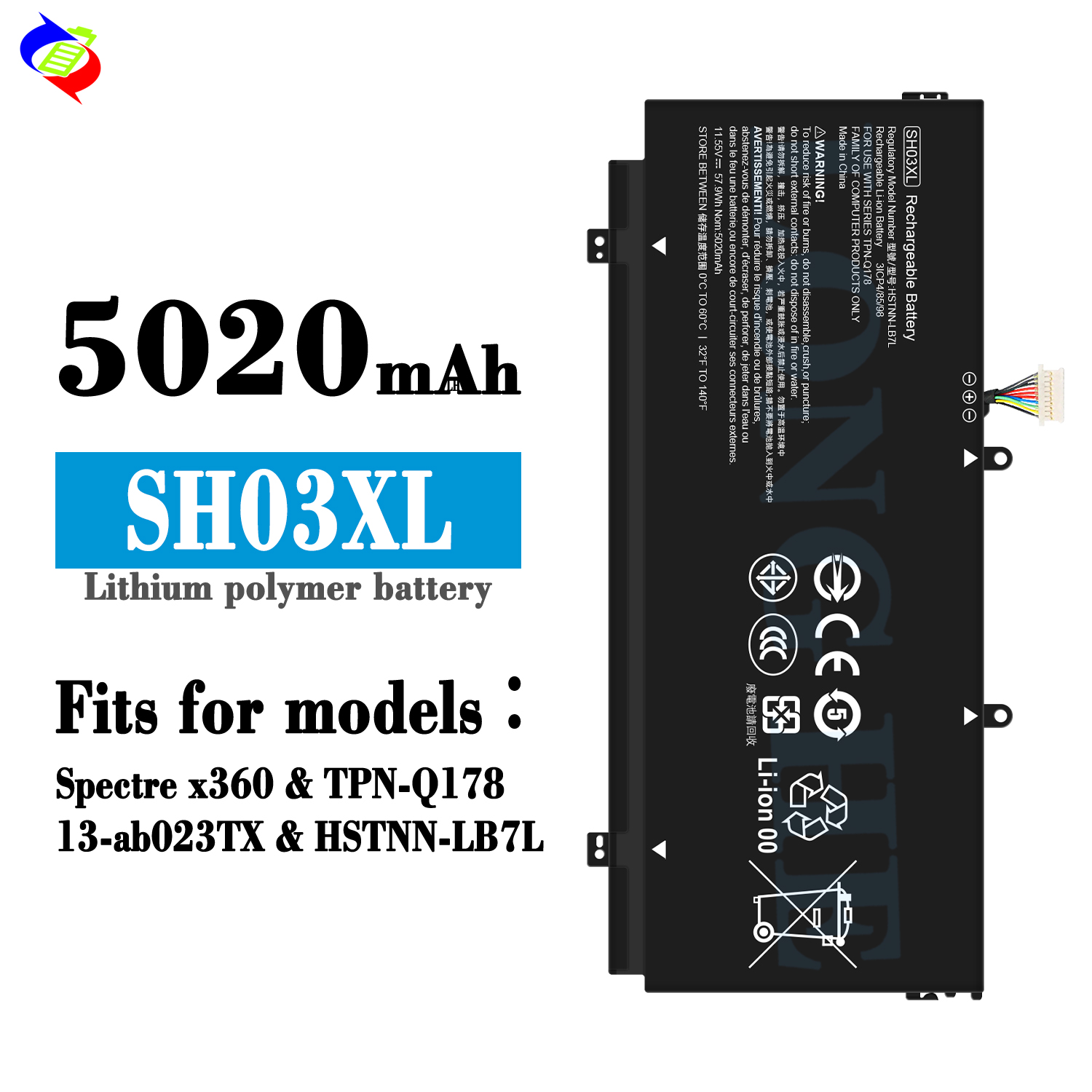 for HP Spectre X360 TPN-Q178 13-ab023TX HSTNN-LB7L