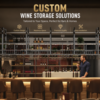 Présentoir à vin flottant en fer métallique mural moderne Refroidisseur suspendu durable pour le stockage des fêtes Durable