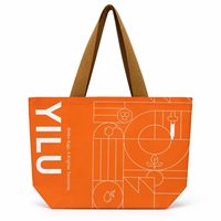 Sac de courses réutilisable personnalisé en RPET blanc, sac fourre-tout pour vêtements et épicerie, avec longues poignées, écologique, recyclable, avec logo imprimé