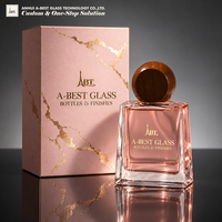 Flacon de parfum en verre trapézoïdal personnalisé avec logo et couleur sur mesure, 50 ml, 100 ml, fabrication en usine, conforme à la norme PPWR, flacon cosmétique