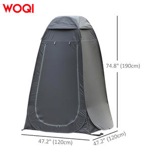 Tente de douche pliable d'urgence Woqi 120x120x190cm, installation rapide, simple couche, gris foncé, pour camping, plage, extérieur - Product Image 3