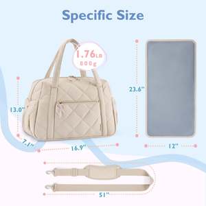 Sac à langer extensible 26L à 35L, transformable, multifonctionnel, avec design matelassé, pour les voyages et l'usage quotidien - Product Image 3