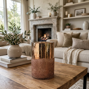 Pot à bougie décoratif cylindrique moderne en verre, support réfléchissant en verre mercure pour bougies chauffe-plat, décoration intérieure pour salon - Product Image 1