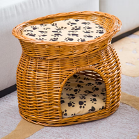 Maison pour chat en plastique à deux niveaux, lit pour animaux de compagnie, maison pour chien, universelle quatre saisons, amovible et lavable, cadeau de Noël