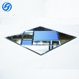 Carreaux <span class=keywords><strong>de</strong></span> mosaïque en verre bleu et miroir géométriques modernes, épaisseur 4 mm, résistants à l'<span class=keywords><strong>eau</strong></span>, finition brillante luxueuse Art <span class=keywords><strong>D</strong></span>éco, panneau mural - Product Image 4