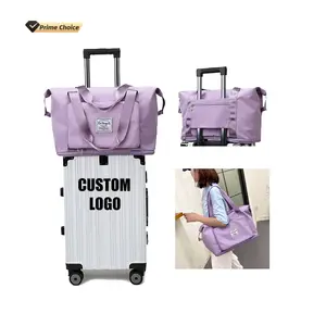 BSCI定制可折叠可扩展干湿防水旅行包拉杆箱行李健身房手提袋女性旅行过夜包