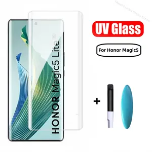 Vetro temperato con colla integrale curvo 3D per Honor Magic 5 6 Lite Pro protezione dello schermo per Honor Magic6 Ultimate RSR UV Glass