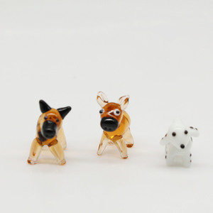 개와 고양이 수제 미니 소형 유리 인형 귀여운 동물 예술 홈 장식 - Product Image 3