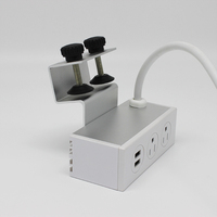 Multiprise de bureau à fixation sur bureau US avec USB-C PD20W, cordon d'extension à fiche plate, prise de courant de bureau, station de charge rapide