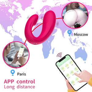 Kabelloser App-gesteuerter Unsichtbarer U-förmiger Dualer Tragbarer Silikon-Dildo-<span class=keywords><strong>Vibrator</strong></span> für Frauen - Product Image 3