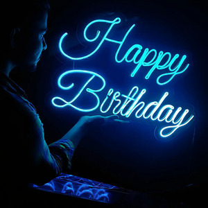 Letrero de Neón de Feliz Cumpleaños, Acrílico, RGB LED, Tamaño Personalizable, Decoración de Pared para Boda, Publicidad para Autos, Better Together, ¿Te Casarías? - Product Image 4