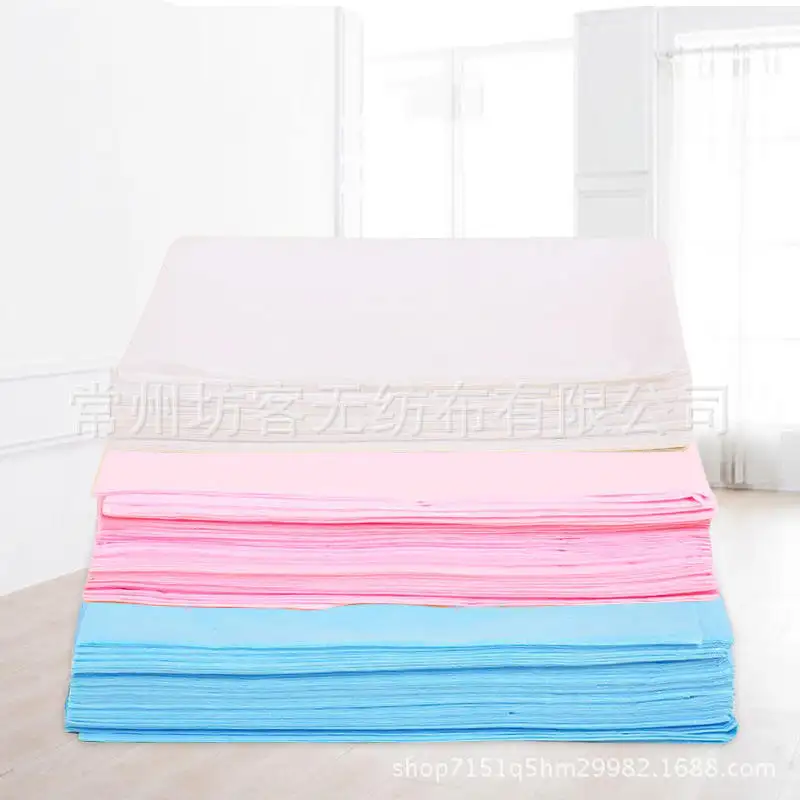 White Color Non Woven Fabric Manufacturing Recyclable Waterproof Durable One Time Use Bed Sheet For Hospital Salon