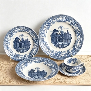 Unique Retro Good Quality European Colorful Manor Series Ceramic Dessert Plate Dinner Plate Coffee <b>Sets</b> for Party Gift - Product Image 4