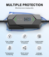 Chargeur de véhicule électrique portable EVSE 3,5 kW avec écran LCD intelligent, courant réglable 16A, prise Schuko de type 2, norme européenne
