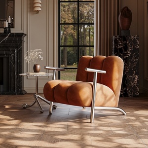 Sillón de <span class=keywords><strong>Terciopelo</strong></span> Estilo Wabi-Sabi de Segunda Mano, Mueble Casual para el Hogar, Sala de Estar, Balcón, Personalizable, Sin Ensamblaje - Product Image 2