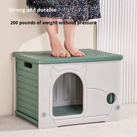 Petite maison pour chat en plastique solide et écologique, confortable, imperméable et lavable, pour l'extérieur et le salon.