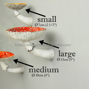 Estante colgante de setas, marco de decoración de setas, estante flotante en forma de <span class=keywords><strong>Amanita</strong></span>, estante de almacenamiento colgante de pared de 3 tamaños, decoración de jardín, nuevo - Product Image 2