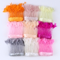 Vente en gros Mélange de couleurs Turquie Stripped Plume Fringe Plate Feather Trim pour Samba Dress Party Dance Clothes Accessory Decoration