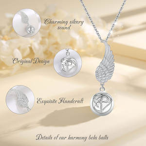 Collana Merryshine con Campanella Messicana per <span class=keywords><strong>Gravidanza</strong></span>, Stile Trendy con Ali d'Angelo e Perle Dorate - Product Image 4