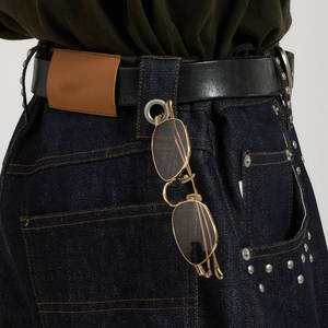 Мужские джинсы свободного кроя с камнями, дизайнерские, из необработанного денима, с широкими штанинами, селвидж, на заказ - Product Image 6