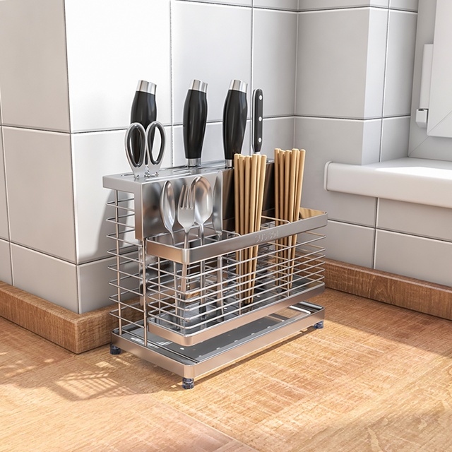 Wall-mounted Detachable Kitchen Organizer Cutting Board Rack Household Knife Drying Rack Stainless Steel Knife Set Holders
