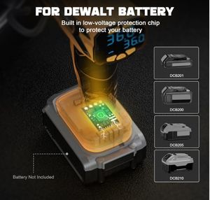 Para DeWalt 20V Max batería Compatible bomba <span class=keywords><strong>de</strong></span> <span class=keywords><strong>aire</strong></span> eléctrica portátil inalámbrica ABS Inflador <span class=keywords><strong>de</strong></span> neumáticos manómetro Digital para coche deportivo - Product Image 4