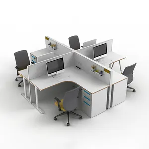 Modular Furniture y shape 3 ways partitions connection 120 degree cubicles desk office workstations for 3 person