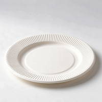 Assiettes biodégradables en bagasse de canne à sucre côtelées de 6, 7 et 8 pouces, compostables et jetables, pour desserts, mariages, fêtes et traiteurs - Vente en gros