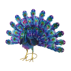 Giá đặc biệt mộc mạc điêu khắc sắt trang trí sân vườn ngoài trời đứng màu xanh kim loại cần cẩu tỏa sáng con công trang trí sân vườn topiary - Product Image 5